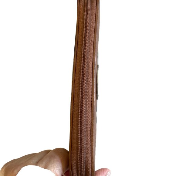 Fossil Key-Per Coated Canvas Floral Zip-Around Wallet w/ Card Slots & ID Window - Picture 6 of 12